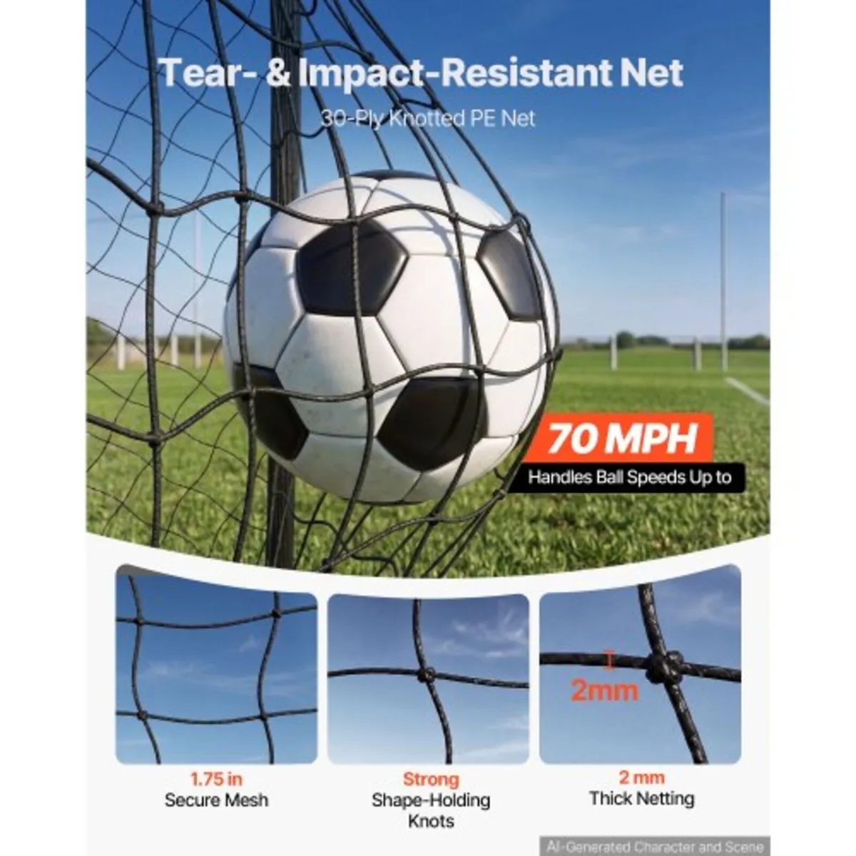 Soccer Goal 3 x 2 m Soccer Goal for Backyard Iron - Image 2