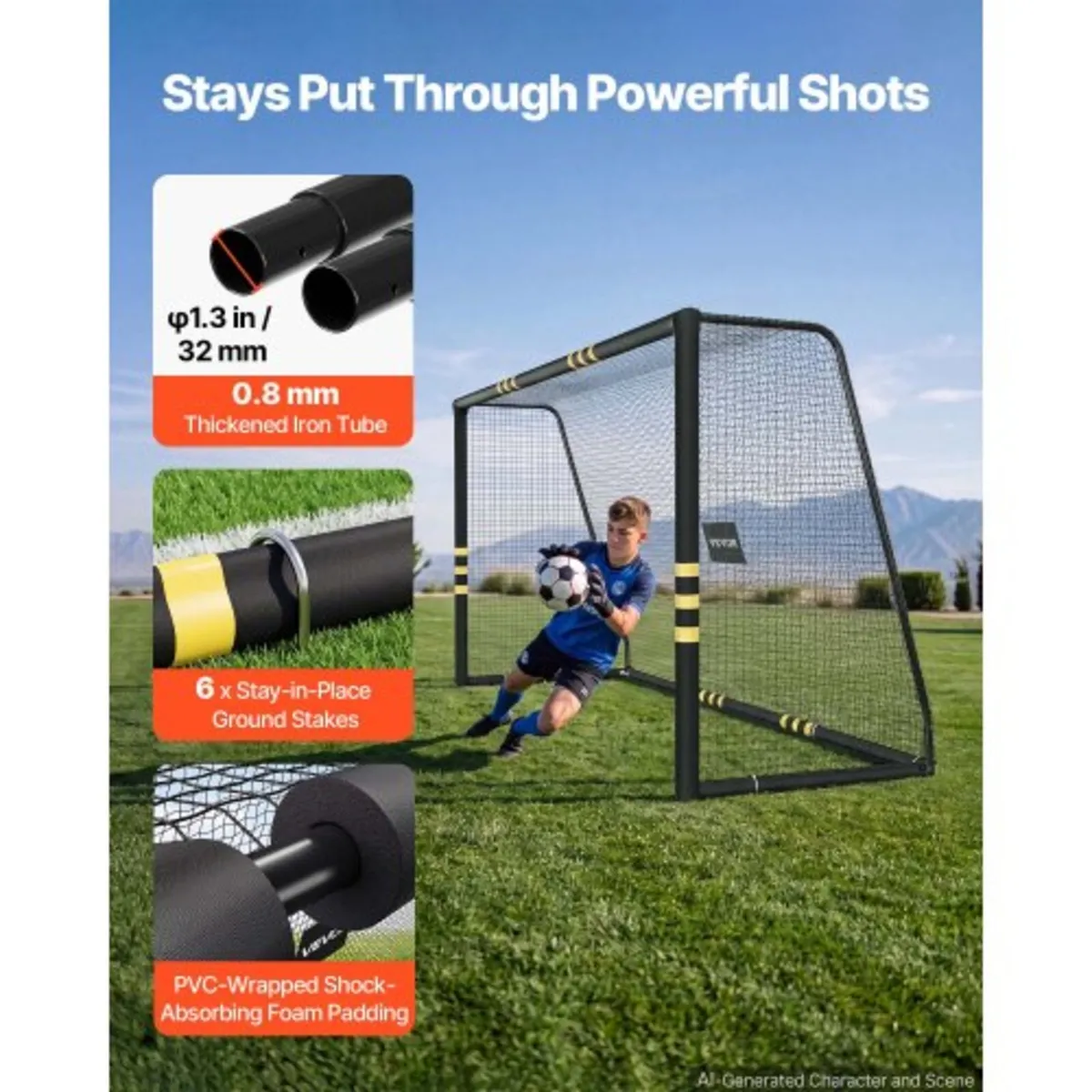 Soccer Goal 3 x 2 m Soccer Goal for Backyard Iron - Image 3