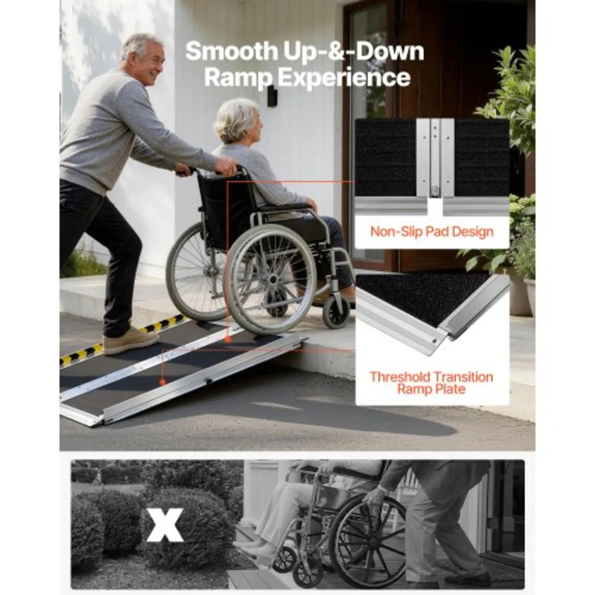 Portable Wheelchair Ramp, 915 mm, Non-Slip Aluminu - Image 2