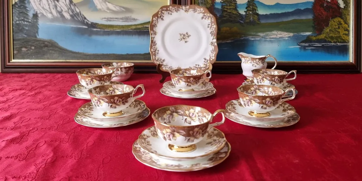 21 Pc. Arklow Elegance Irish Bone China Tea Set - Image 1
