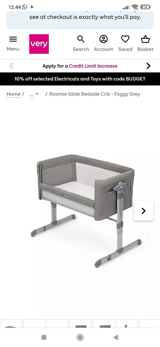 Joie Roomie Glide Bedside Crib free delivery! - Image 1