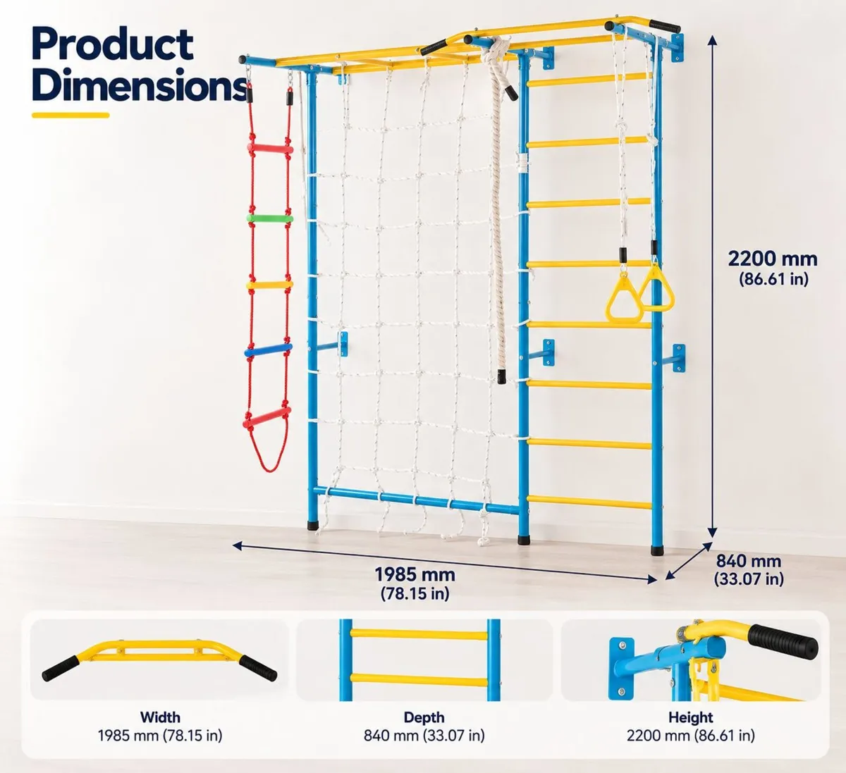 Swedish Wall Ladder for Kids - Image 4