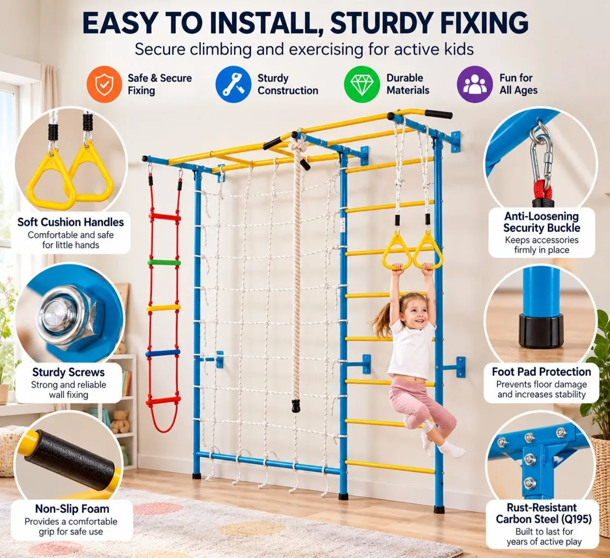 Swedish Wall Ladder for Kids - Image 2