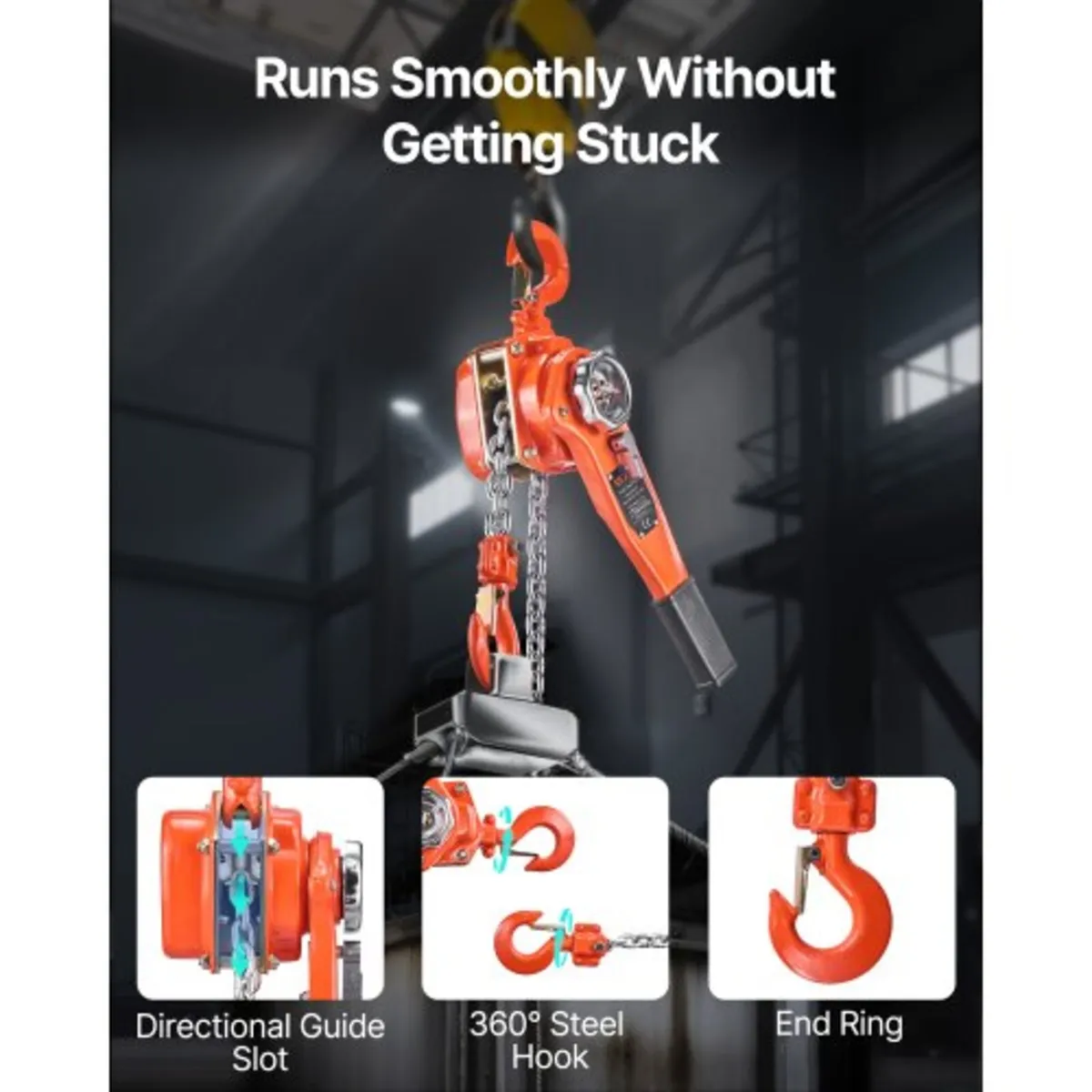 Manual Lever Chain Hoist, 3/4T 750KG Capacity Heav - Image 2
