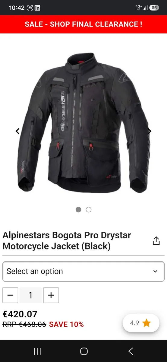 Alpinestars Bogota Dry star jacket and bottoms. - Image 1
