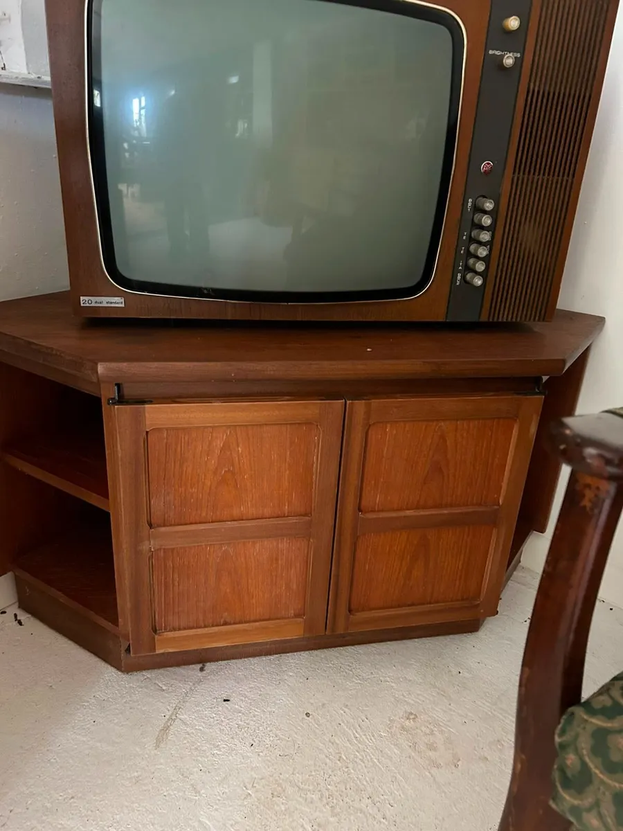 Mid Century Nathan Furniture Teak Corner Cabinet - Image 1