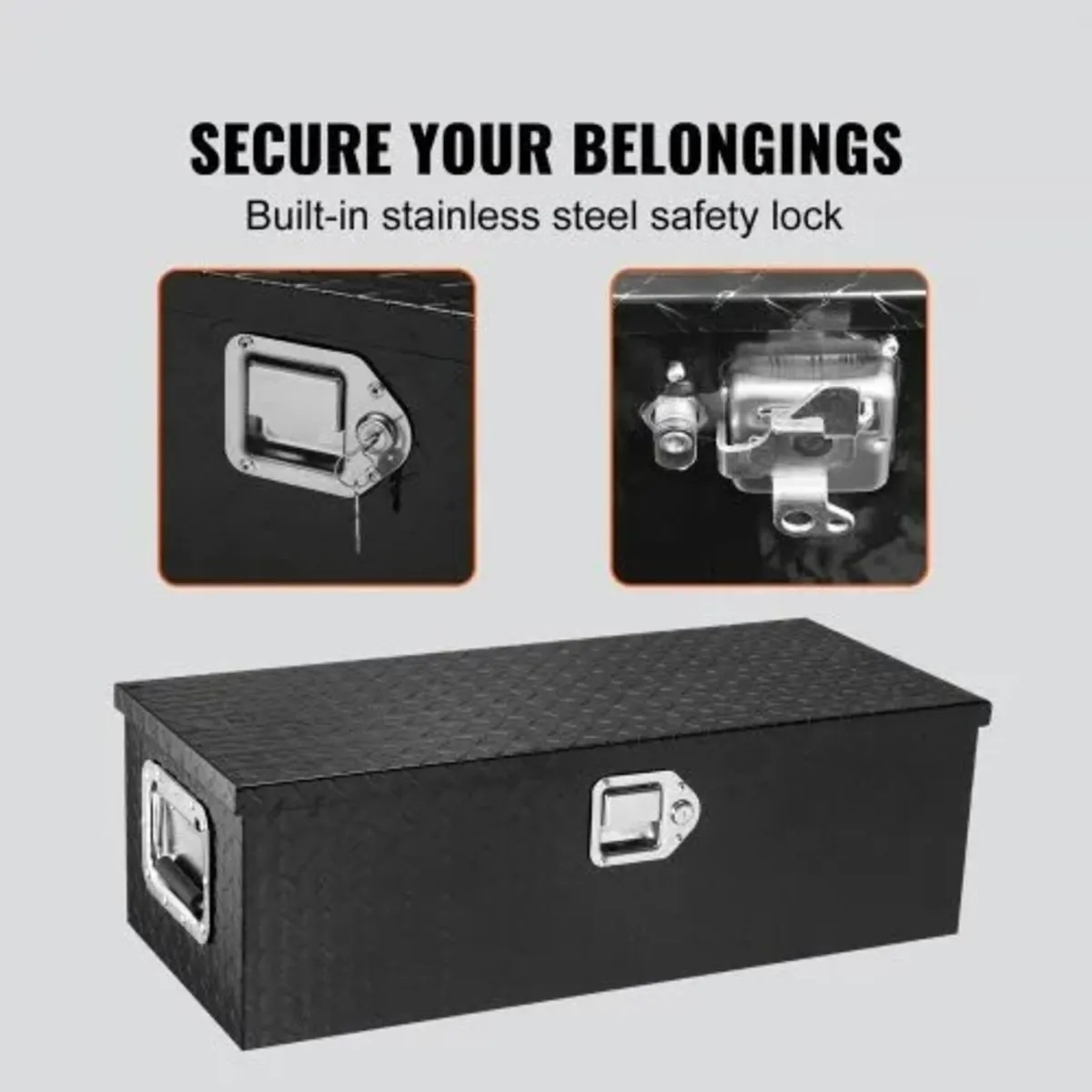 Heavy Duty Aluminum Truck Bed Tool Box, Diamond Pl - Image 2