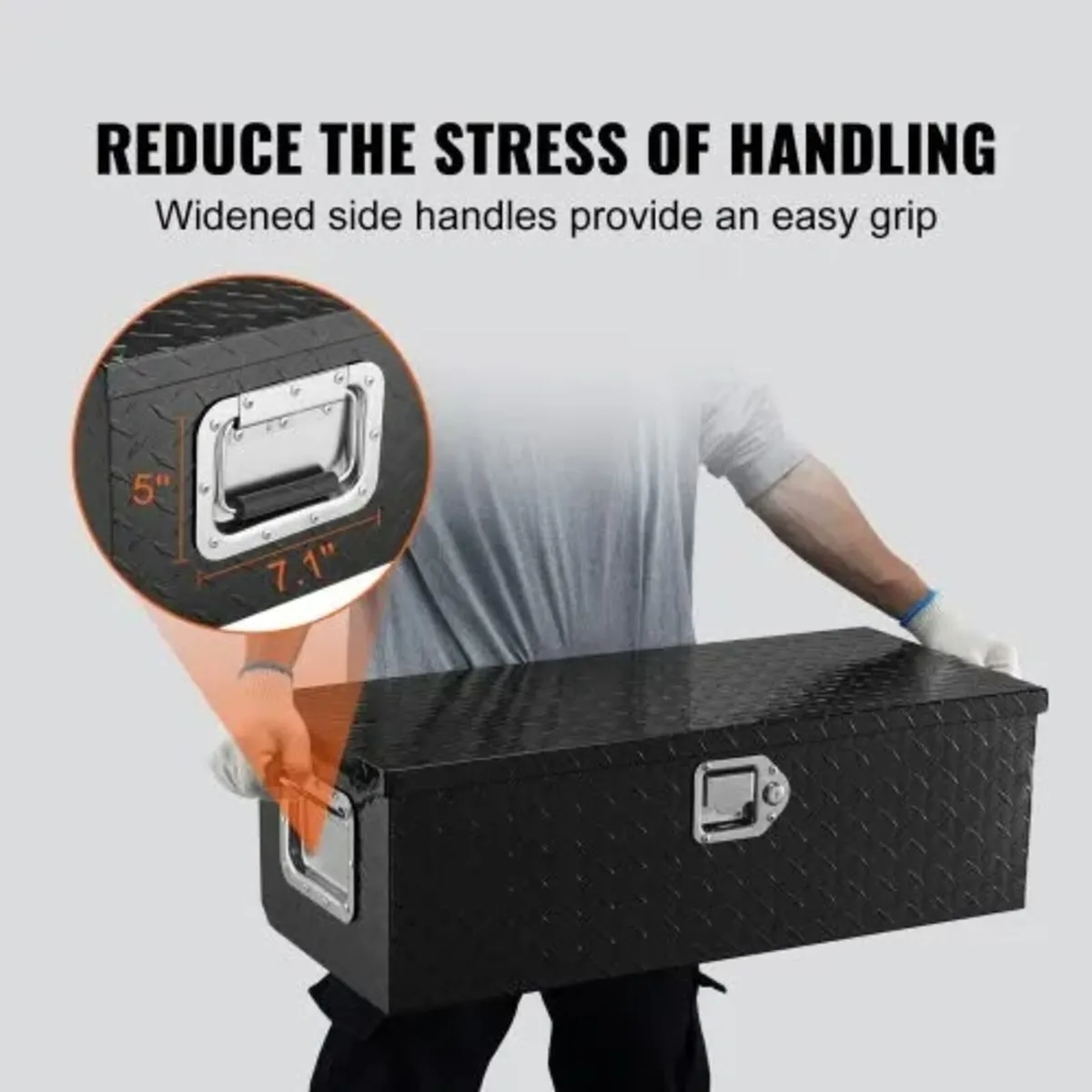 Heavy Duty Aluminum Truck Bed Tool Box, Diamond Pl - Image 3