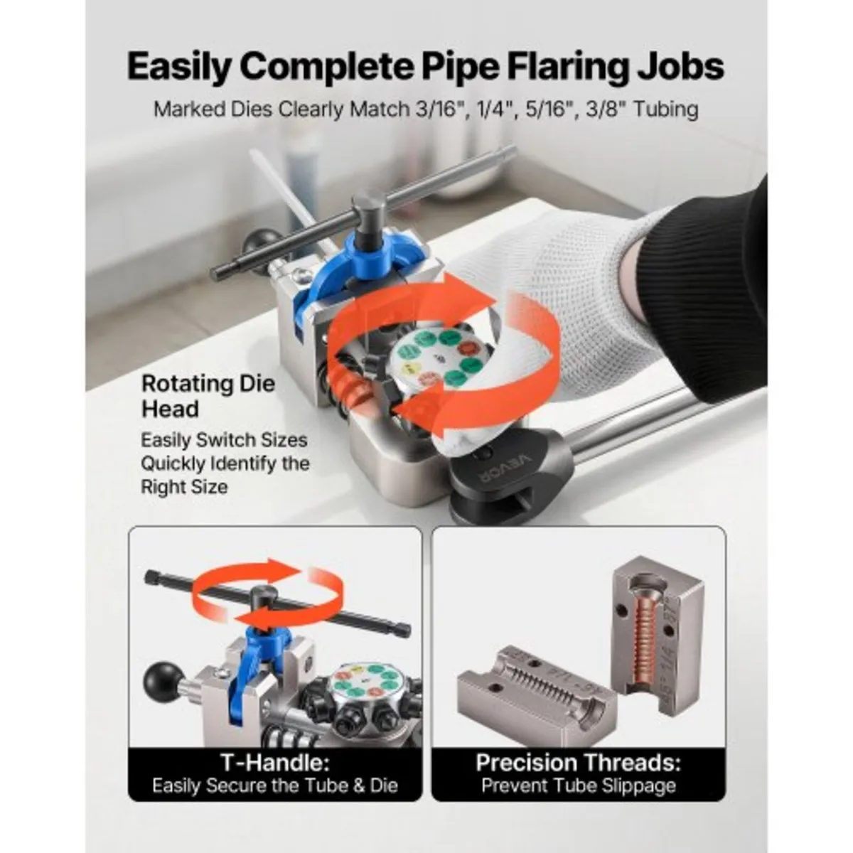 Professional Brake Line Flaring Tool, 45 Degree Do - Image 3