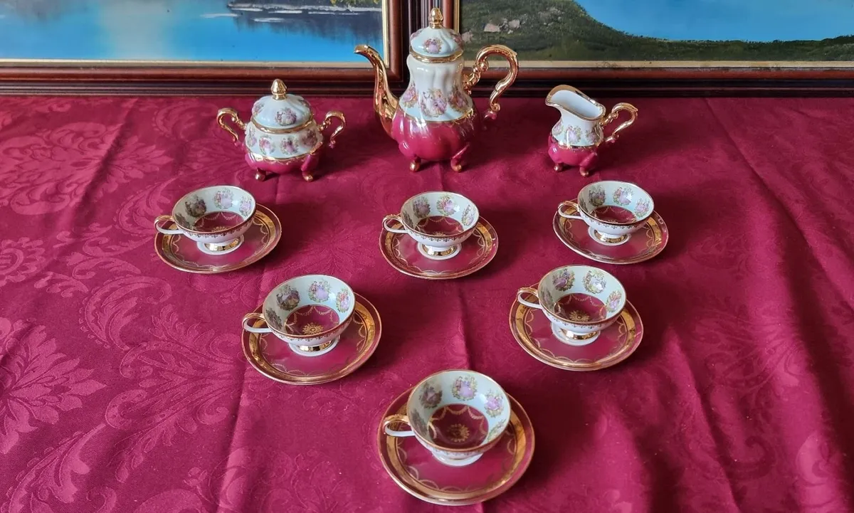 15Pc.Gloria West Germany Heavy GoldGilt Coffee Set - Image 1