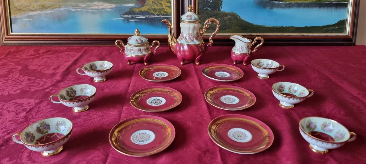 15Pc.Gloria West Germany Heavy GoldGilt Coffee Set - Image 4
