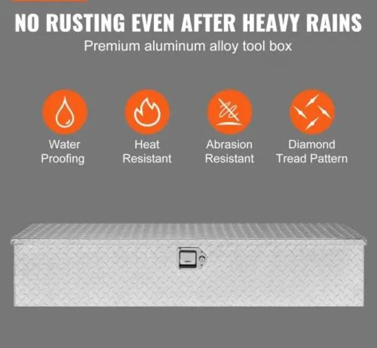 Heavy Duty Aluminum Truck Bed Tool Box, Diamond Pl - Image 4