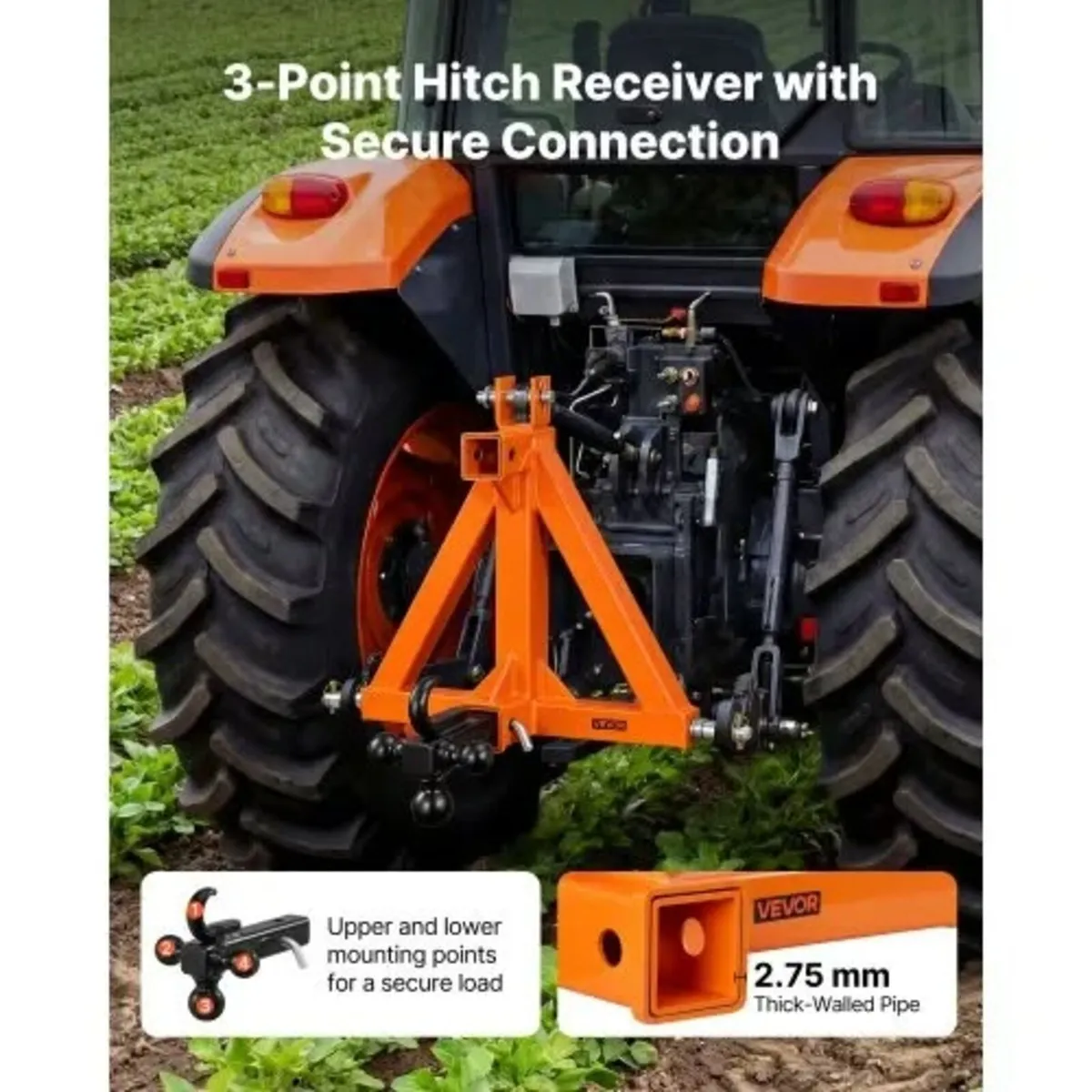 3 Point Trailer Hitch with 50.8mm Receiver, 3 Pt Q - Image 2