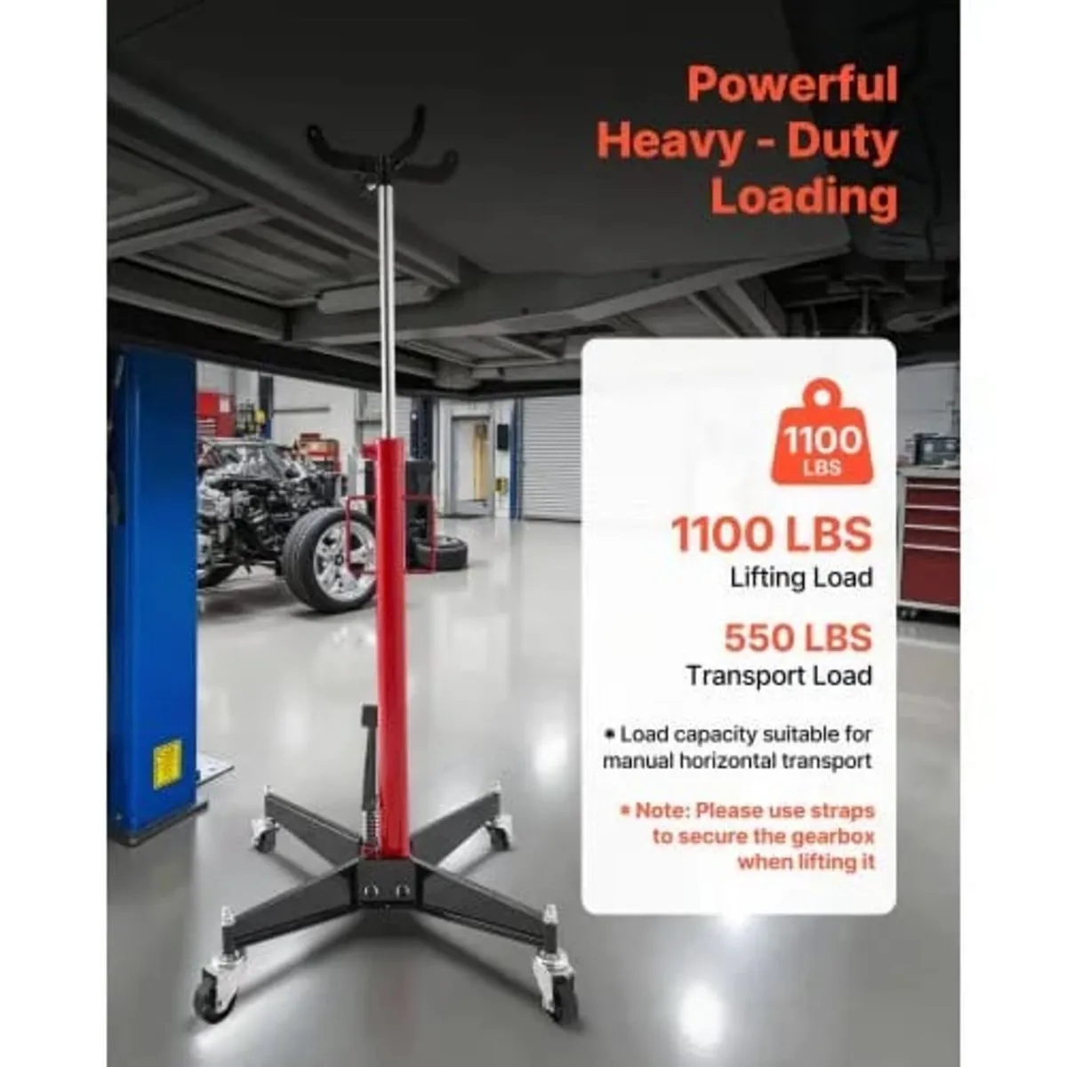 Hydraulic Transmission Jack, 1100 lbs / 0.5 Ton Li - Image 2