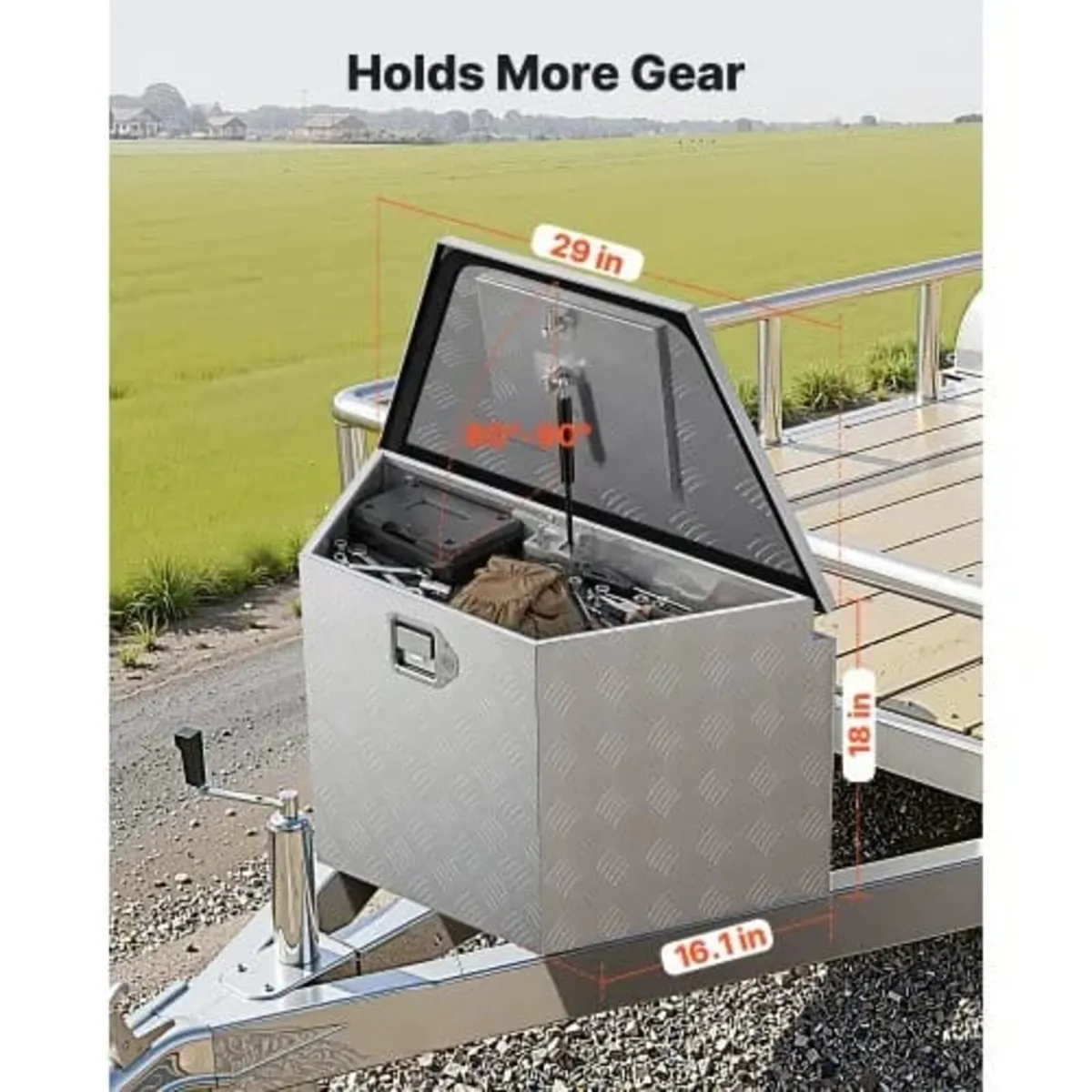 Trailer Tongue Box, 737 x 410 x 457 mm Aluminum Tr - Image 2