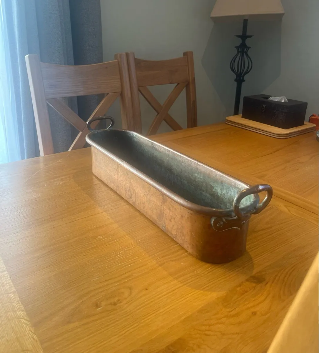 Antique Copper Fish Kettle - Image 1