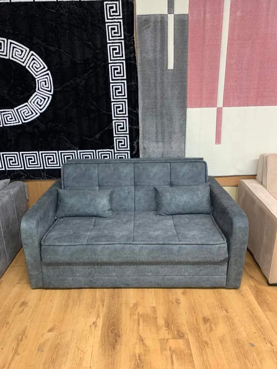 Daphne Dark and Light Grey Pull Out Sofa Bed - Image 4