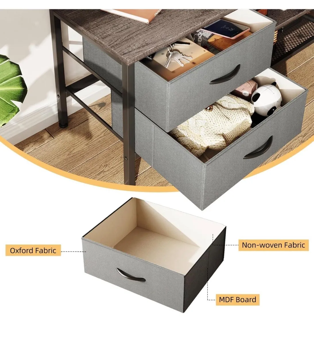 TV Stand with Storage, TV Console Table - 63 Inch, - Image 2