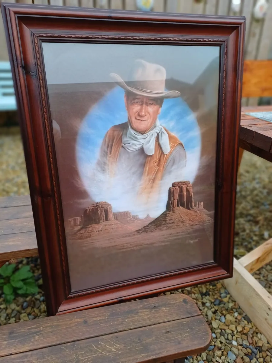Large Vintage John Wayne Picture - Image 2