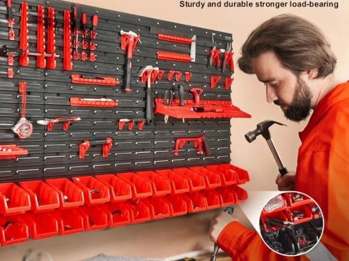 Wall Mounted Storage Bins & Tool Organiser  30 Bin - Image 3