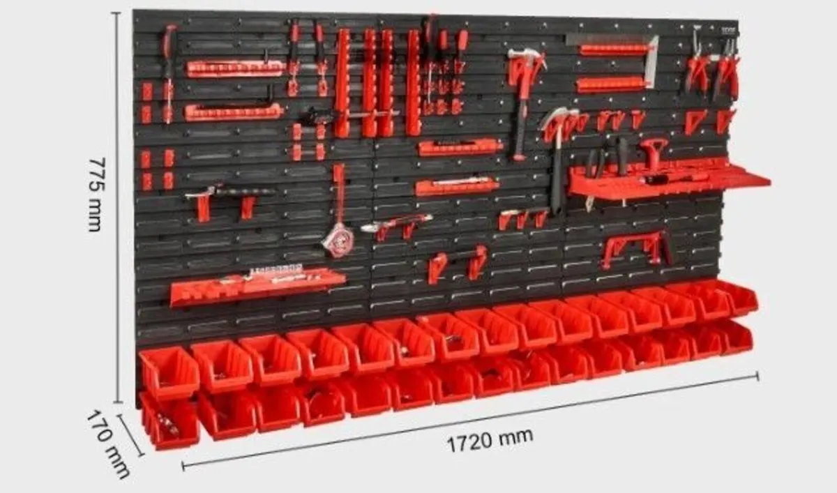 Wall Mounted Storage Bins & Tool Organiser  30 Bin - Image 2