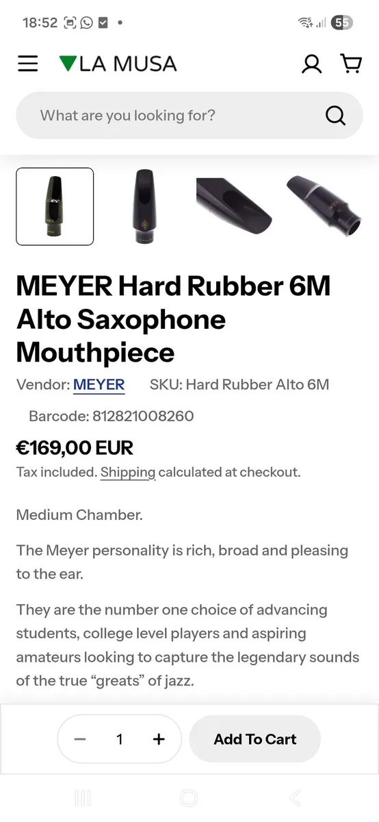 Mouthpiece for alto sax - Image 2