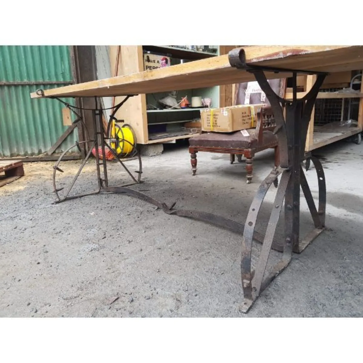 Oak Table with Salvaged Plough Base – KAS248 - Image 3