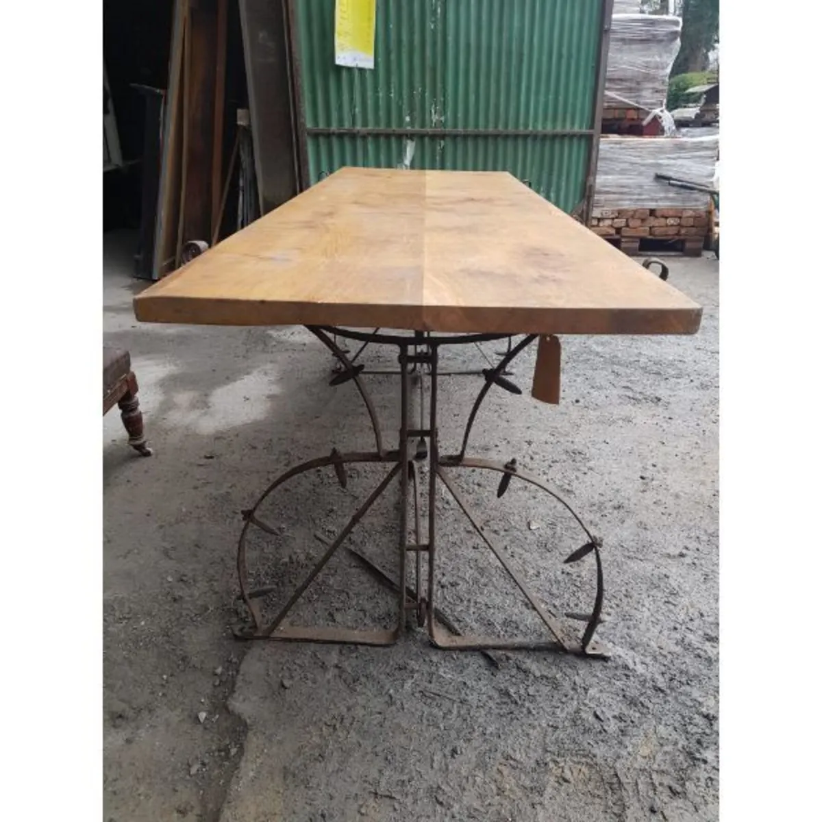 Oak Table with Salvaged Plough Base – KAS248 - Image 4