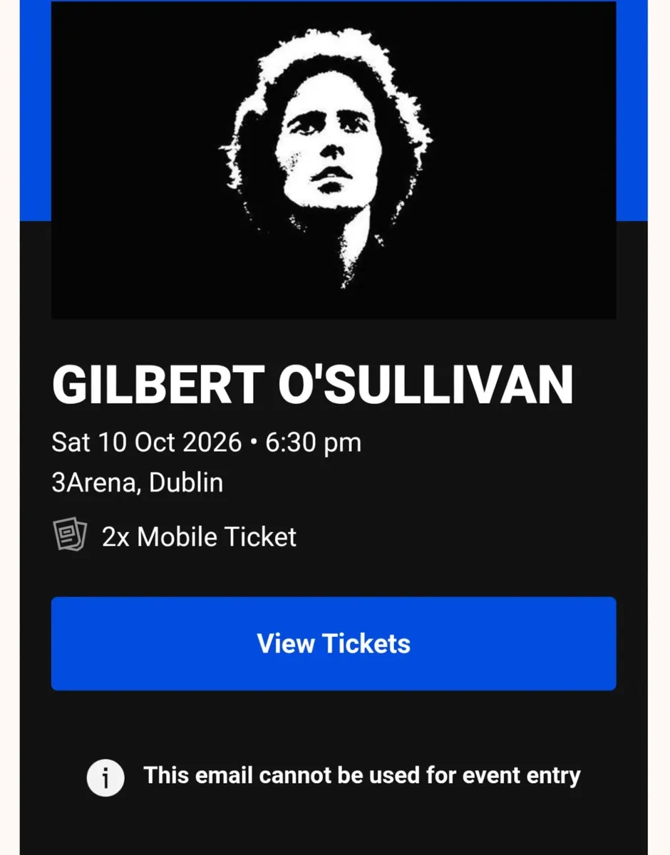 Gilbert O'Sullivan - 3Arena 10th Oct x2 - Image 1