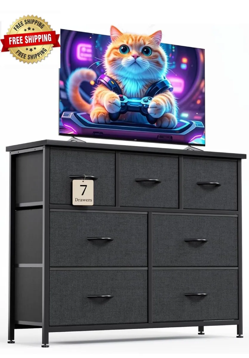 Chest of Drawers for Bedroom with 7 Drawers, Fabri - Image 1