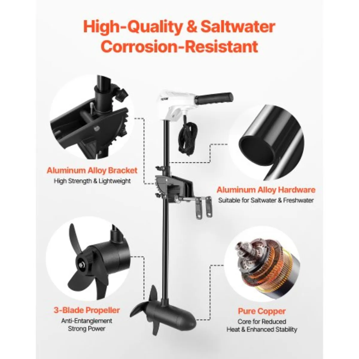 Electric Trolling Motor, Transom Mounted Outboard - Image 3