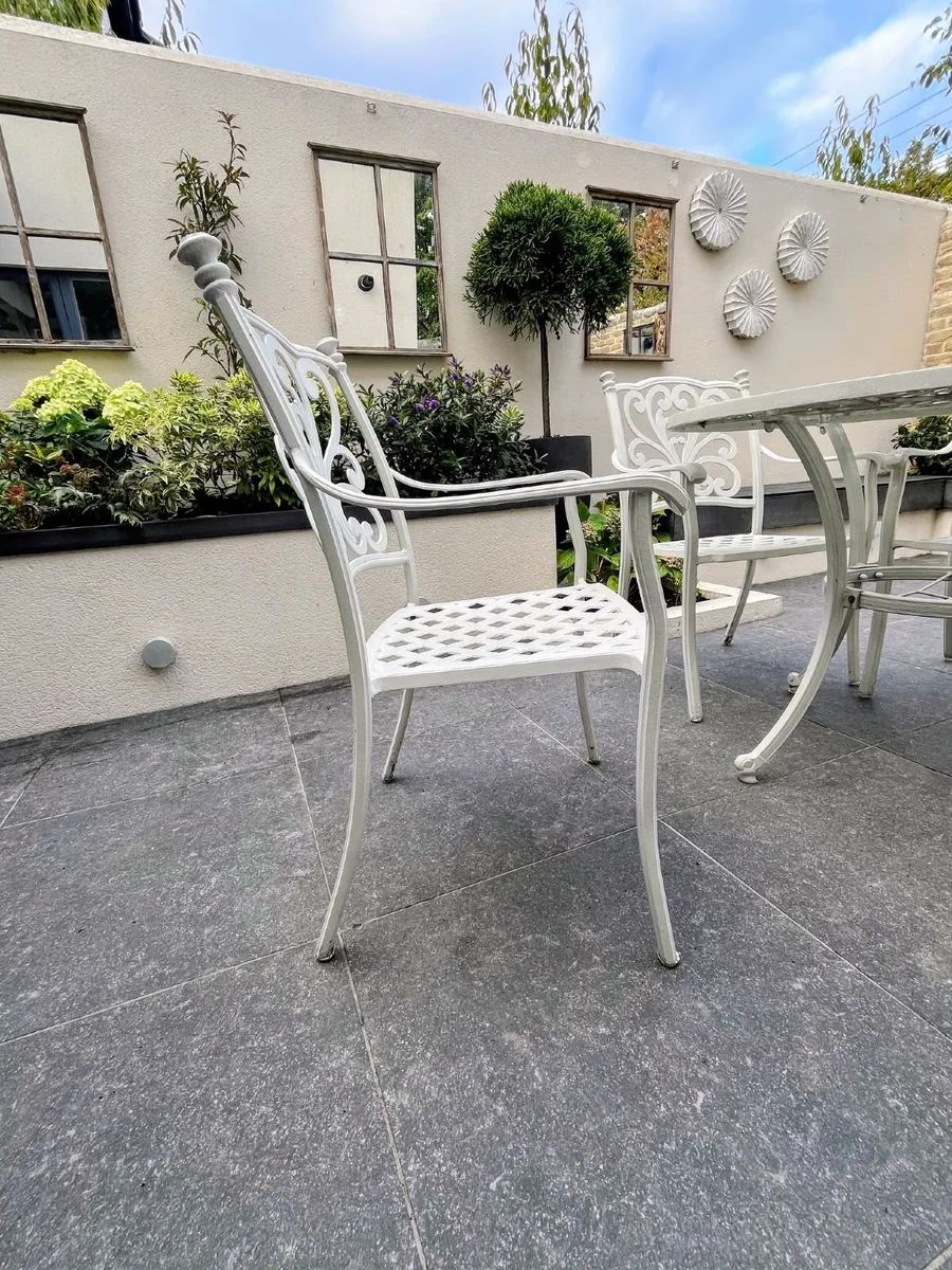 Cast Aluminium Garden Table and 4 Chairs - Image 3