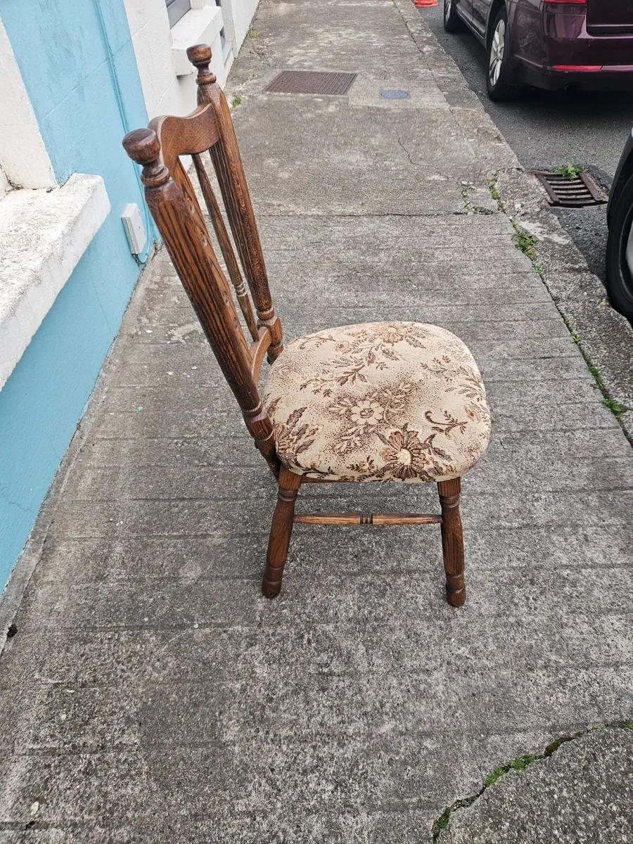 Vintage Oak Kitchen Chairs x 8 - Image 2