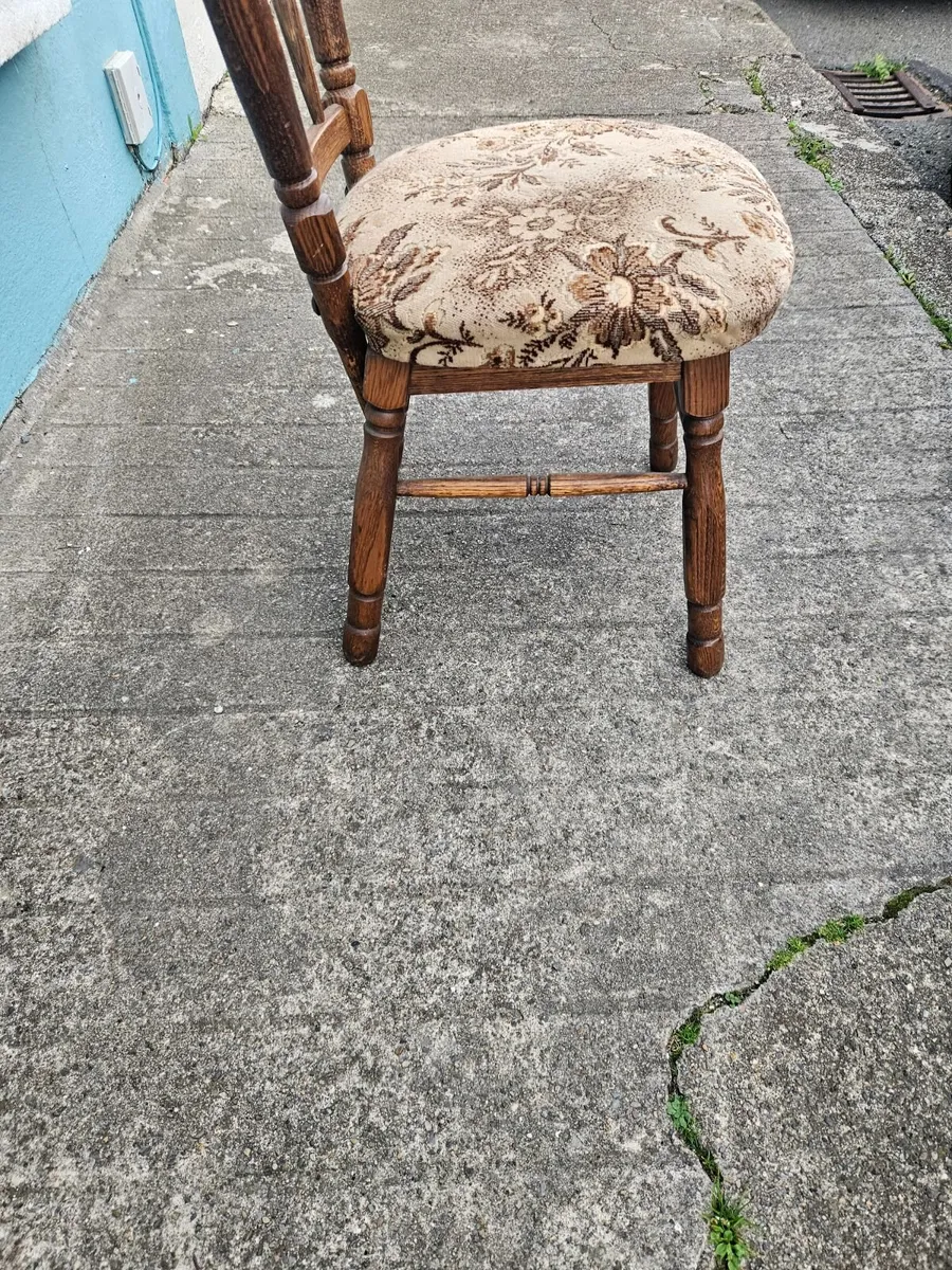 Vintage Oak Kitchen Chairs x 8 - Image 3