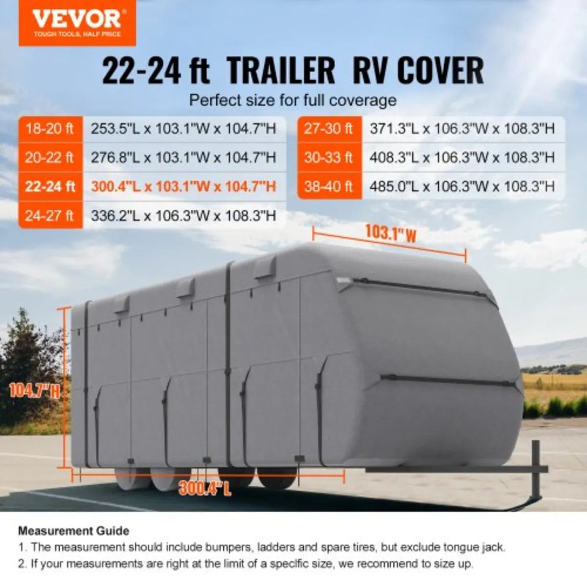 Trailer Travel RV Cover 671.6-731.5 cm Class A Cam - Image 2