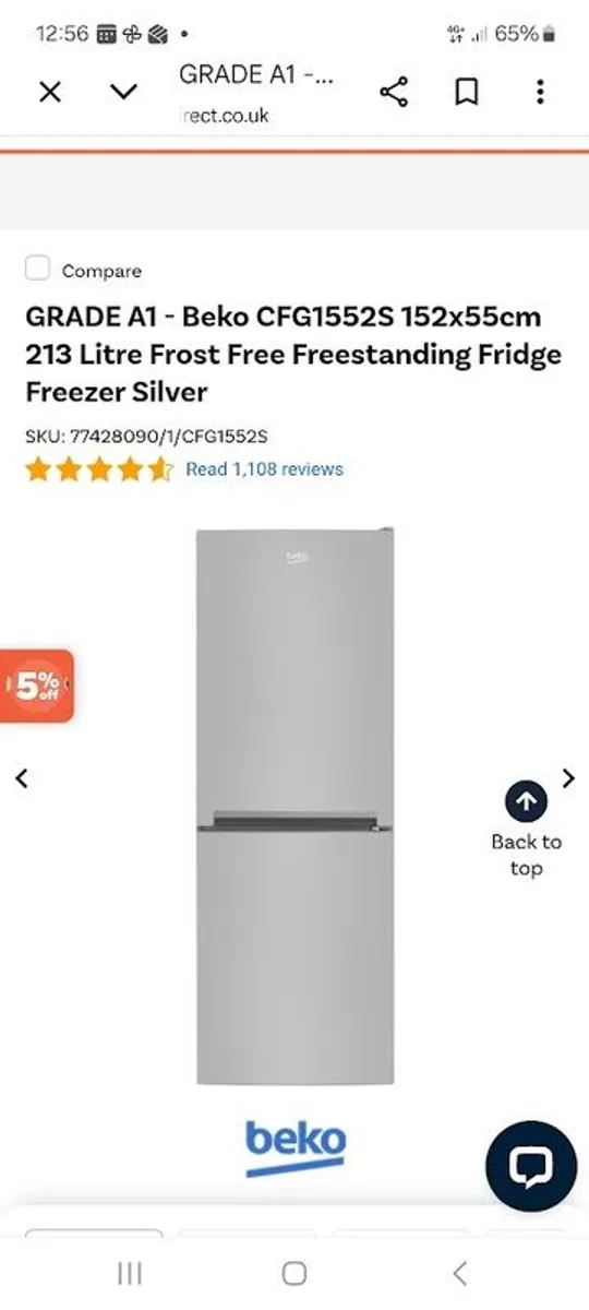 Fridge freezer- PRICE REDUCED Beko - Pristine -Can Deliver Locally - Image 2