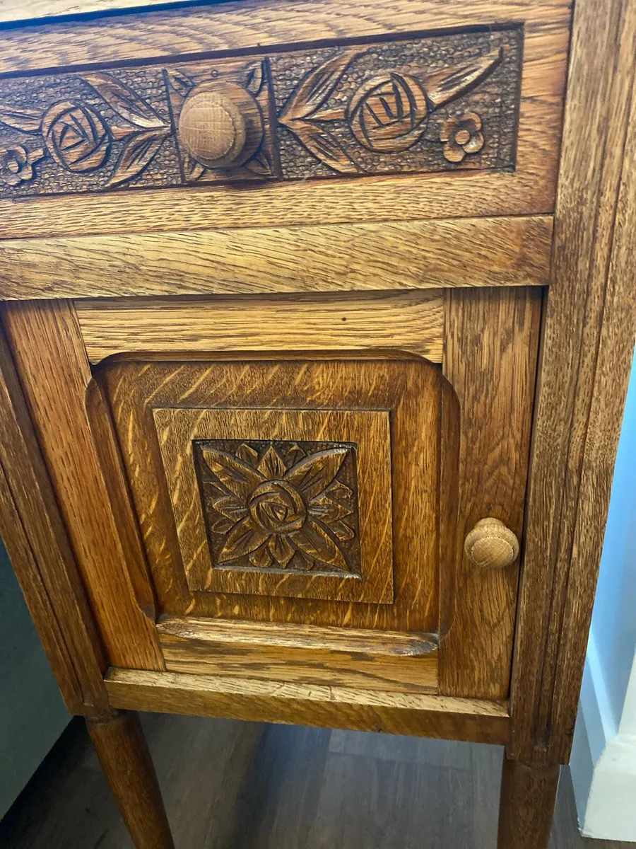 Wooden table with marble top - Image 2