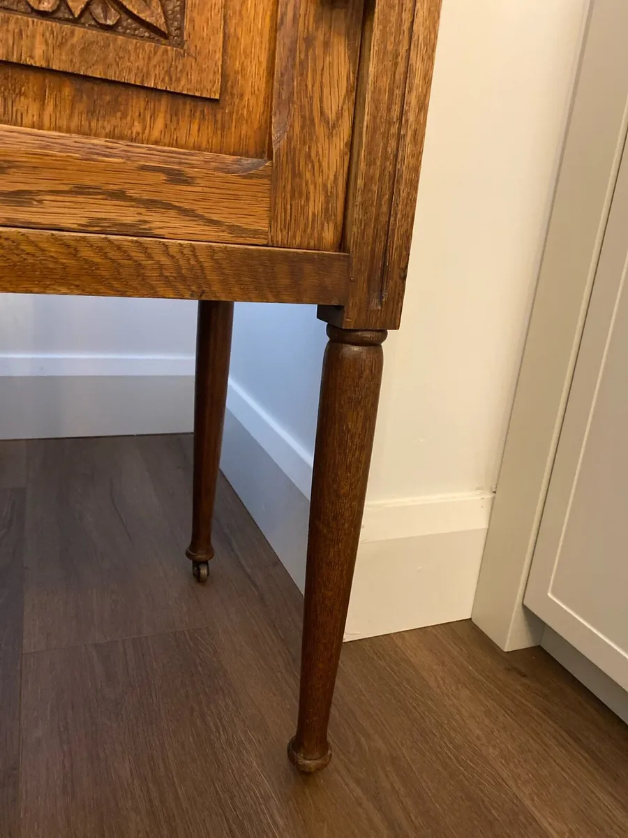 Wooden table with marble top - Image 3