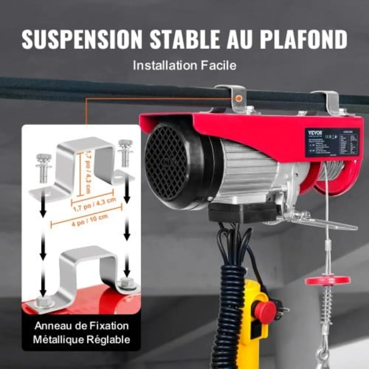 Electric Hoist, 598.7 kg Lifting Capacity, 1150W 2 - Image 3
