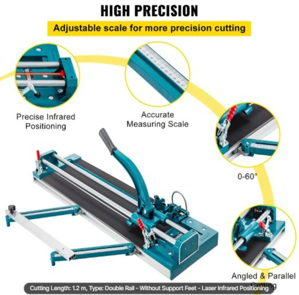 47Inch/1200mm Tile Cutter Double Rail Manual Tile - Image 3