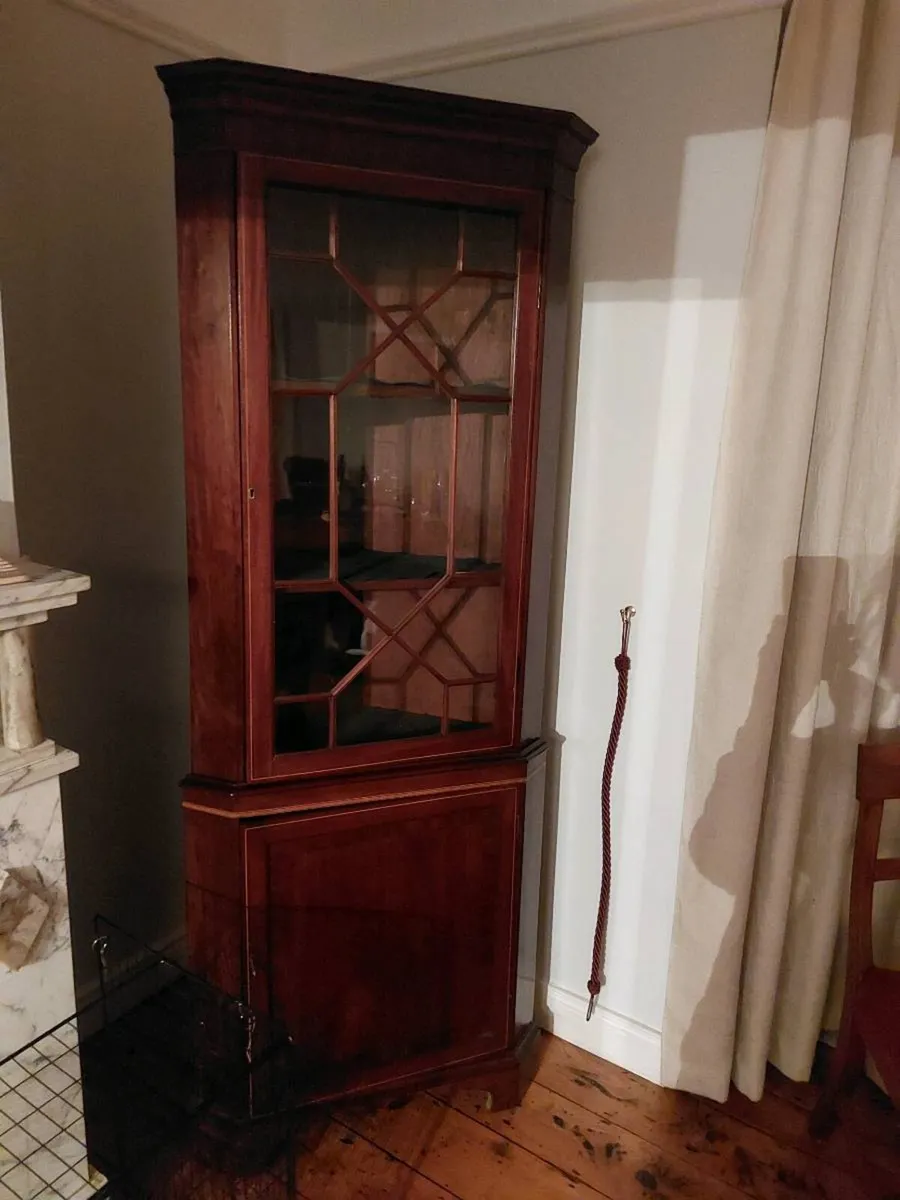 2 Antique Corner Cabinets - Image 1