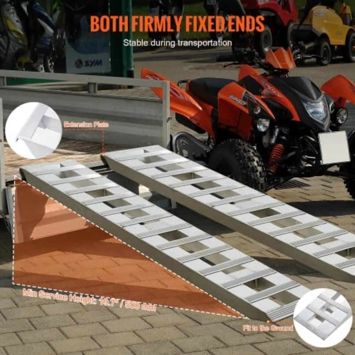 182.9x38.1 cm Aluminum Ramps 2721.6 kg Capacity Lo - Image 2