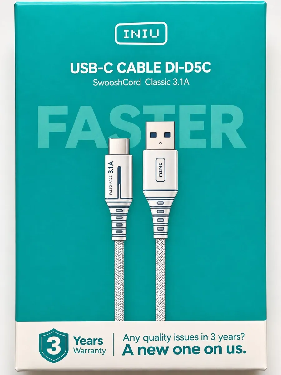 INIU USB-C Cable 3.1A – Fast Charging - Image 1