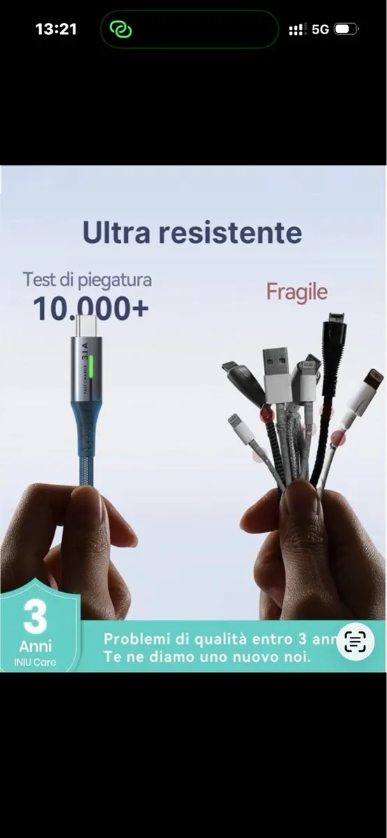 INIU USB-C Cable 3.1A – Fast Charging - Image 2
