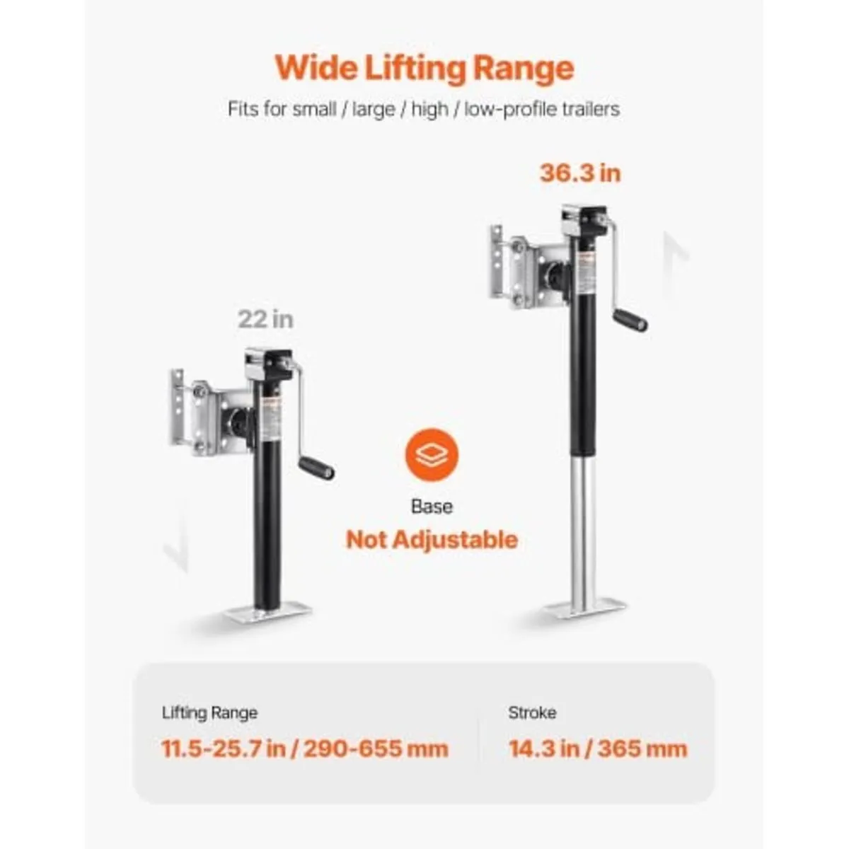 Trailer Jack, 5000 lbs Dynamic Load Capacity, Heav - Image 3