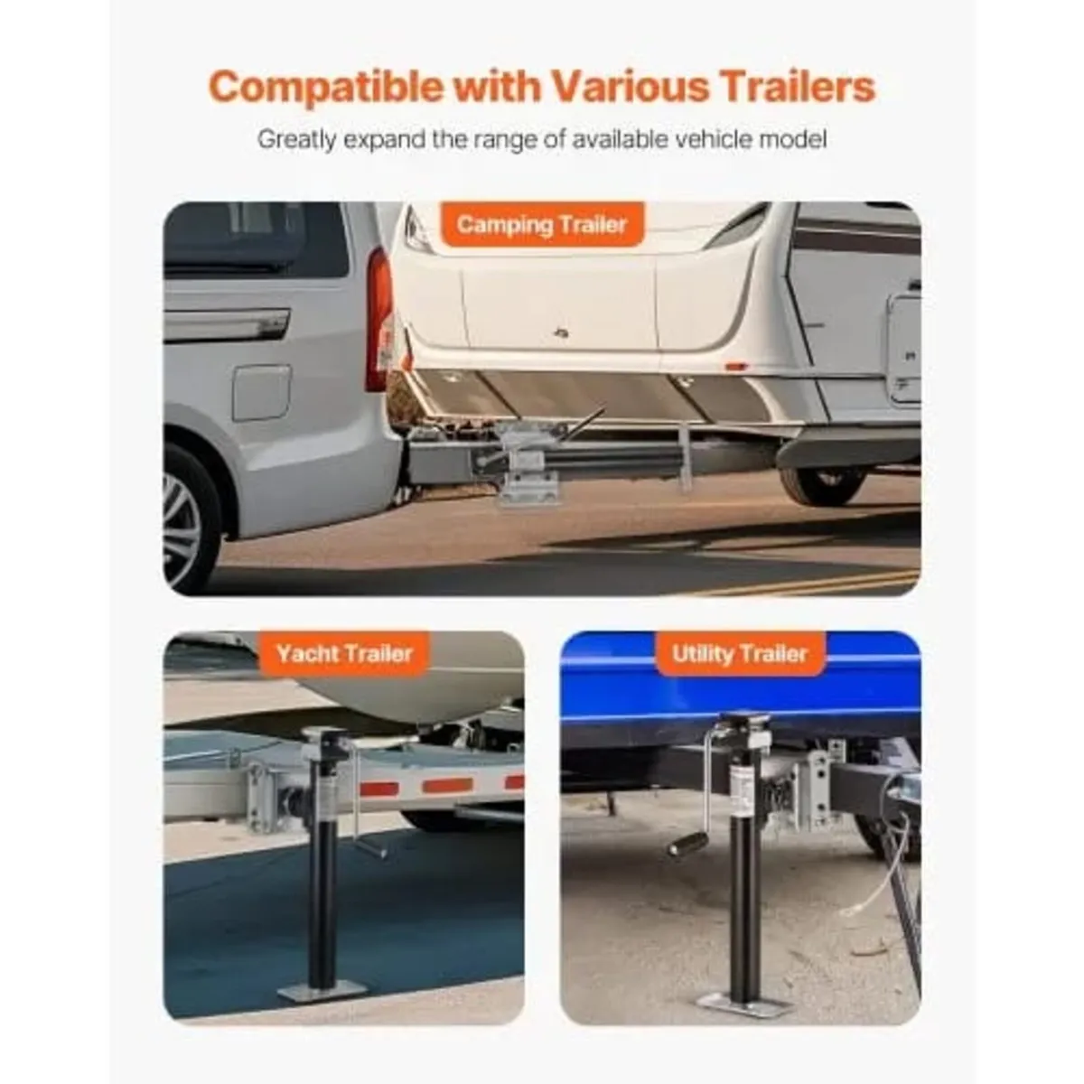 Trailer Jack, 5000 lbs Dynamic Load Capacity, Heav - Image 4