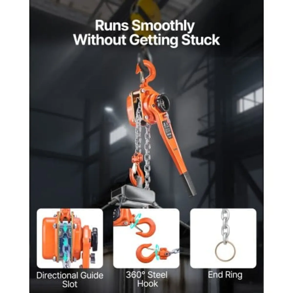 Manual Lever Chain Hoist, 1-1/2T 1500KG Capacity H - Image 2