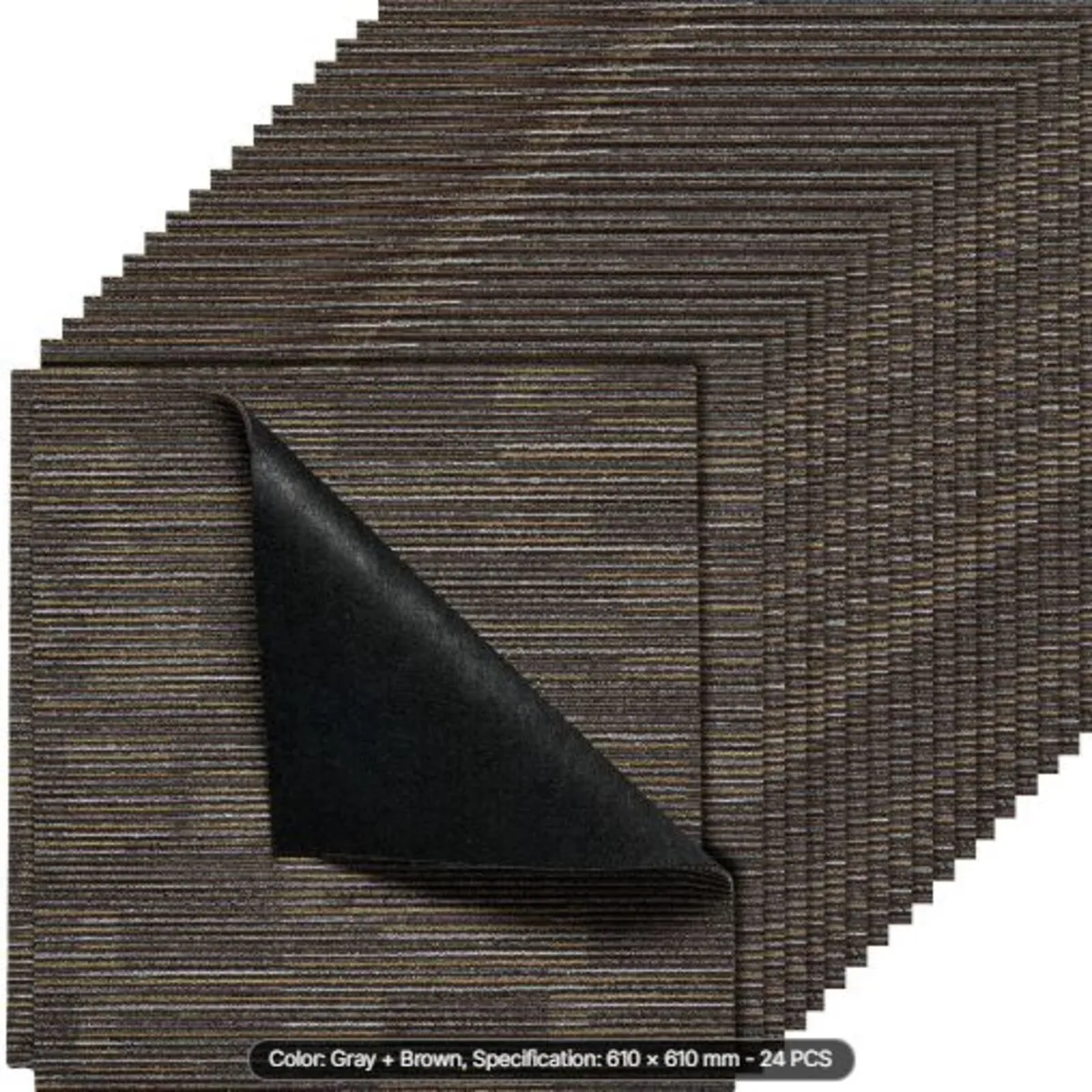 Carpet Tiles Reusable 610x610 mm, 24 PCS Modular - Image 1