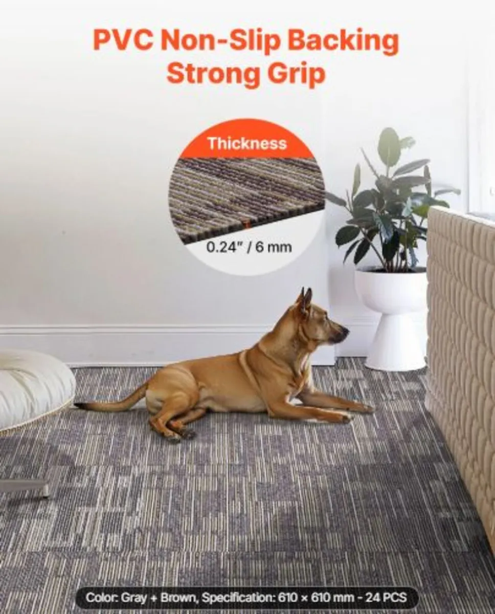 Carpet Tiles Reusable 610x610 mm, 24 PCS Modular - Image 4