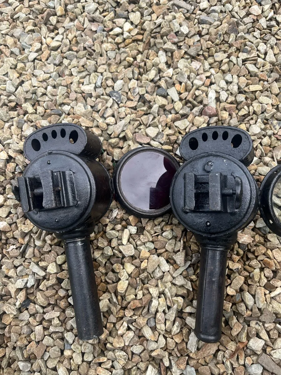 Antique Front & Rear Bicycle Candle Lamps - Image 3